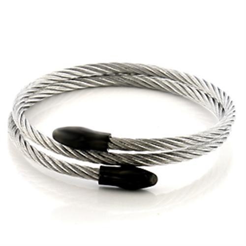 Alamode Stainless Steel Bangle with No Stone – 8-Inch