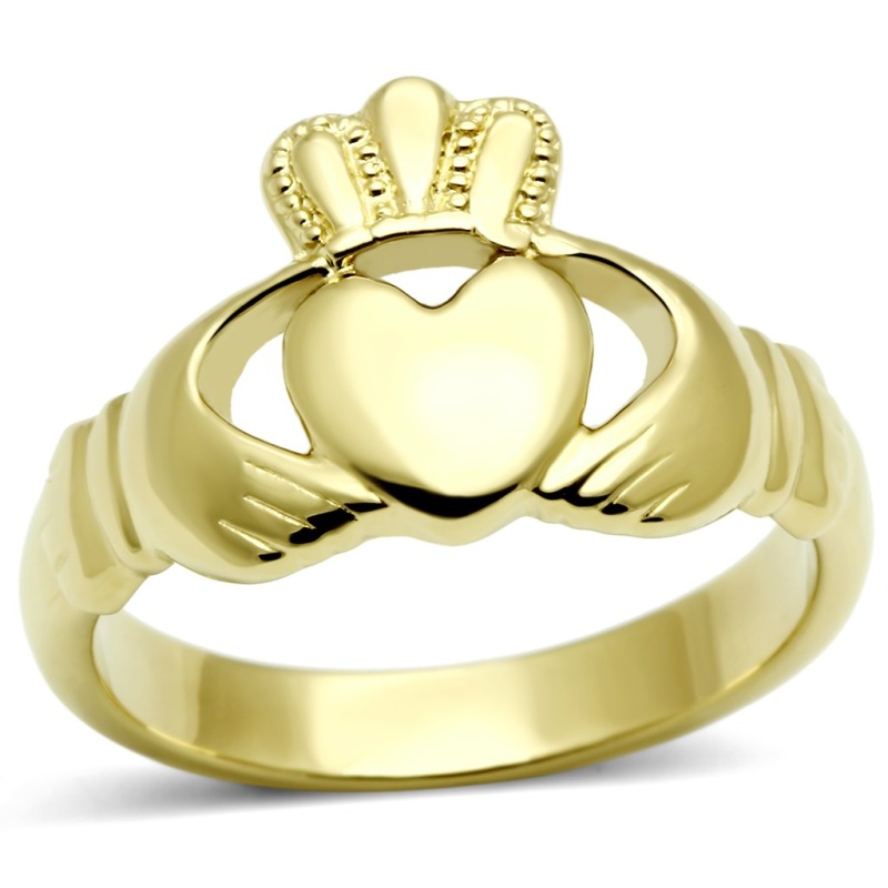 Tk160g - Ip Gold(Ion Plating) Stainless Steel Ring With No Stone