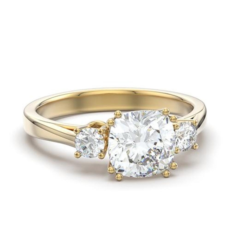 Tk3674 - Ip Gold(Ion Plating) Stainless Steel Ring With Aaa Grade Cz In Clear