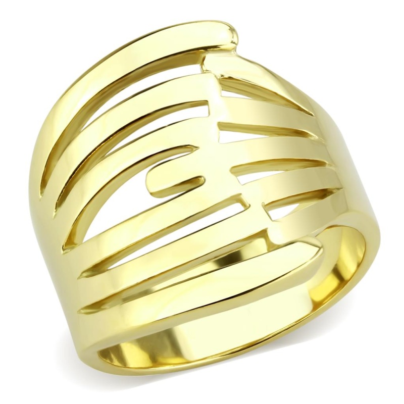 Tk3717 - Ip Gold(Ion Plating) Stainless Steel Ring With No Stone