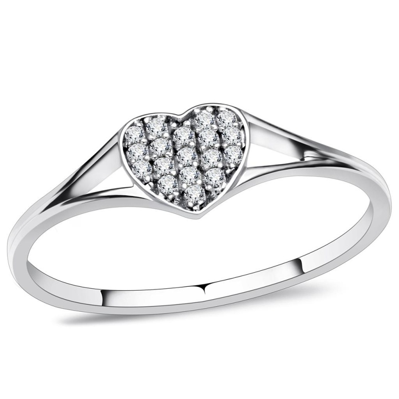 Ts073 - Rhodium 925 Sterling Silver Ring With Aaa Grade Cz In Clear
