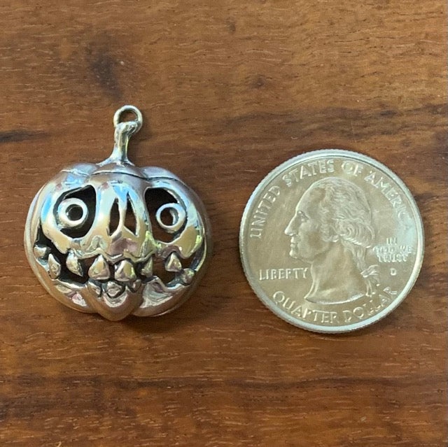Jack O' Lantern Pendant - Sterling Silver