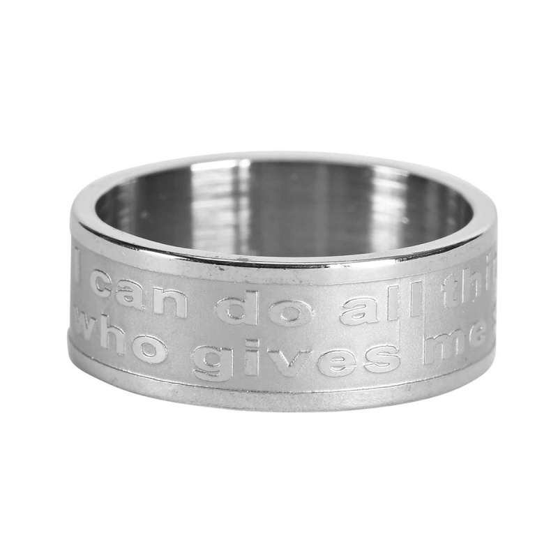 Philippians 4:13 Stainless Steel Ring, Size 10
