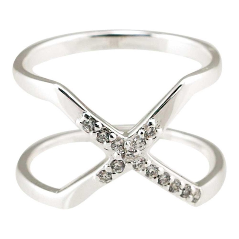 Size 6 CZ Eternity Cross Ring