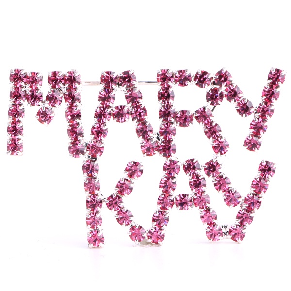Mary Kay (Rose/Silver) Rhinestone Pin