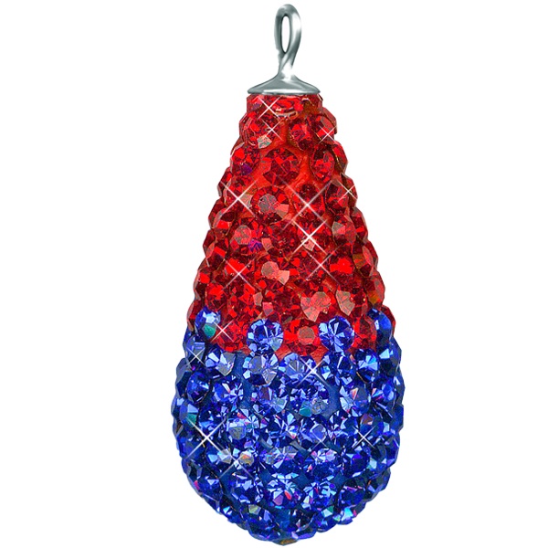 Game Time Bling 11X22mm Teardrop W/Sterling Silver Loop - Sapphire/Light Siam