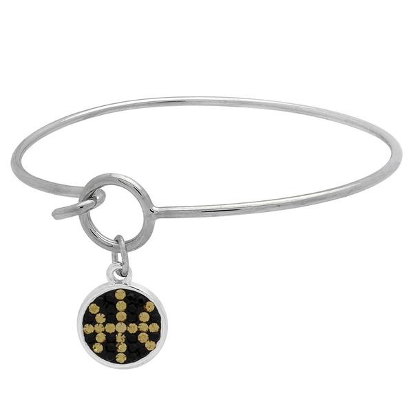 Game Time Bling Basketball Dangle Bracelet - Jet/Light Colorado Topaz