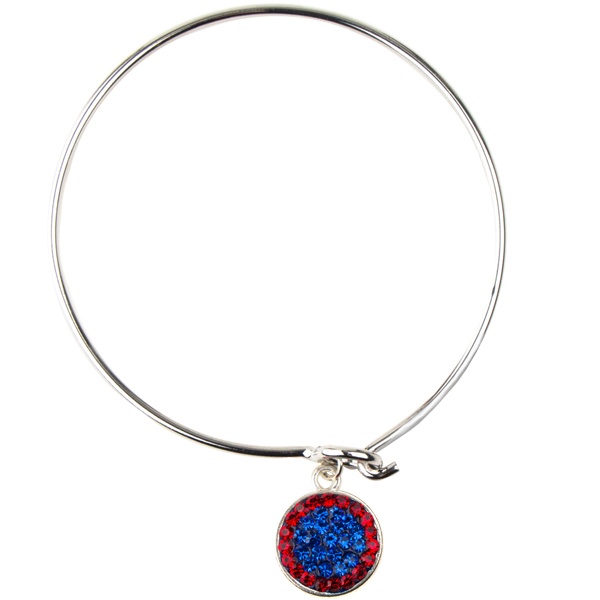 Game Time Bling Circular Dangle Bracelet - Sapphire/Light Siam (Periwinkle/Red)