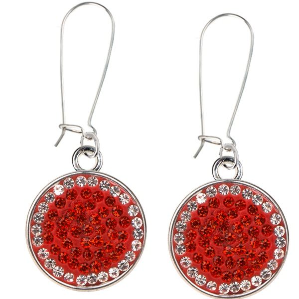 Snap Earrings - Light Siam/Crystal (Red/Crystal) - Sold By The Pair