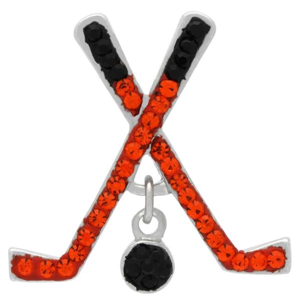 Game Time Bling Ice Hockey Necklace - 18" - Jet/Hyacinth