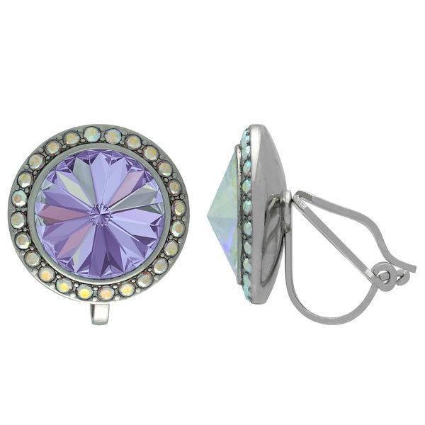 Crystalized With Dreamtime Crystal Clip-On Earrings For Dance Crystal Vitrail Light/Crystal Ab 15Mm - Pair