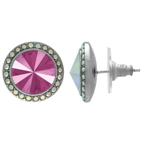 Crystalyzed With Dreamtime Crystal Stud Earrings For Dance Crystal Peony Pink/Crystal Ab 19Mm - Pair