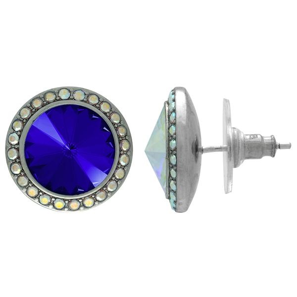 Crystalyzed With Dreamtime Crystal Stud Earrings For Dance Majestic Blue/Crystal Ab 19Mm - Pair