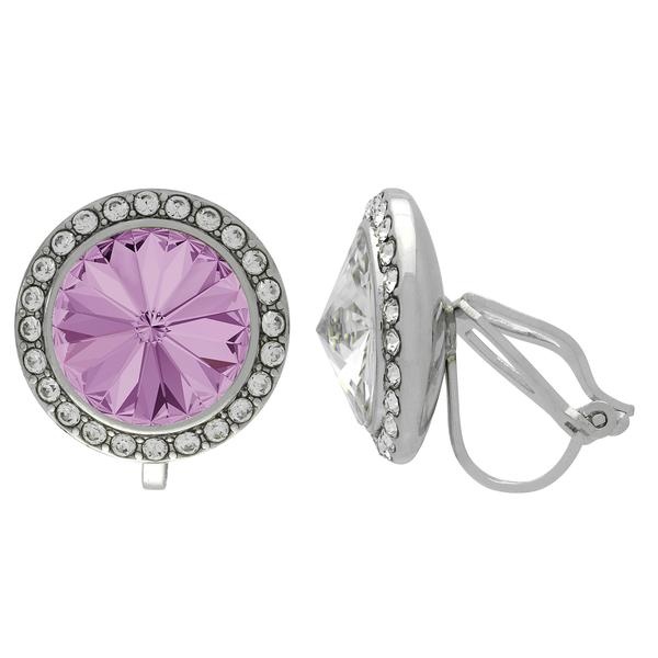 Crystalized With Dreamtime Crystal Clip-On Earrings For Dance Amethyst/Crystal 11Mm - Pair