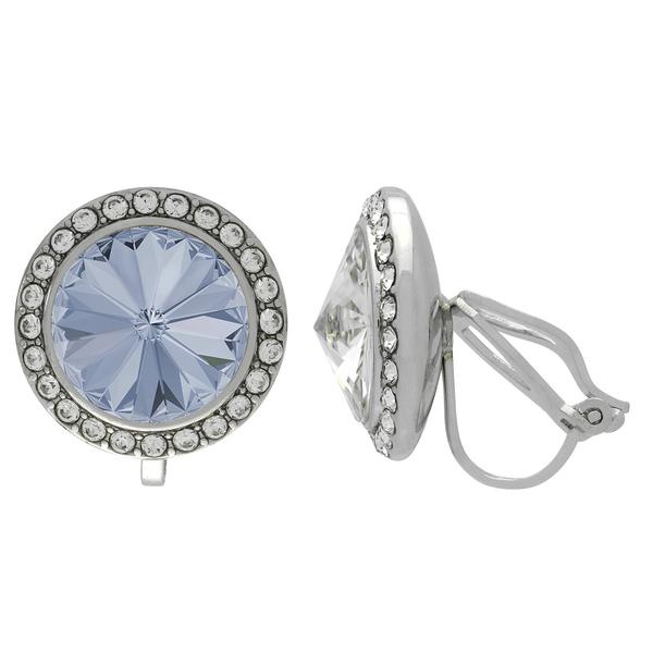 Crystalized With Dreamtime Crystal Clip-On Earrings For Dance Crystal Blue Shade/Crystal 13Mm - Pair