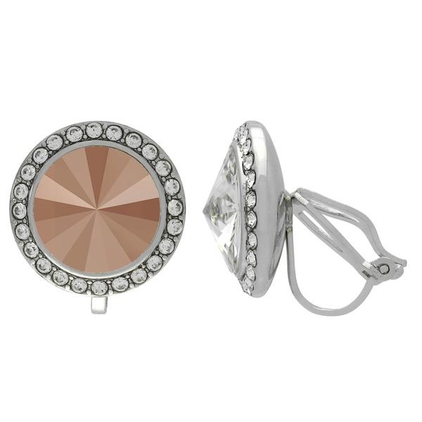 Crystalized With Dreamtime Crystal Clip-On Earrings For Dance Crystal Rose Gold/Crystal 13Mm - Pair