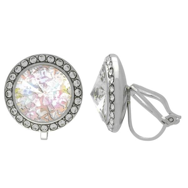 Crystalized With Dreamtime Crystal Clip-On Earrings For Dance Crystal White Patina/Crystal 15Mm - Pair