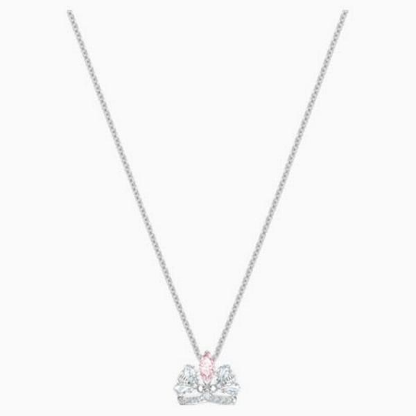 Swarovski Bee A Queen Necklace, Pink, Rhodium Plated