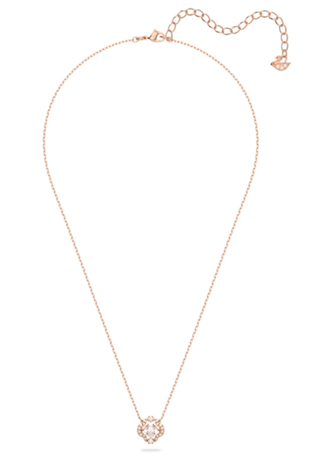 Swarovski Sparkling Dance Necklace in White, Rose Gold-Tone Plated