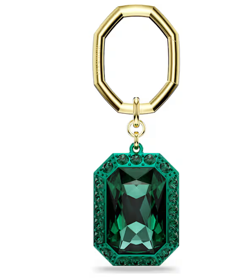 Swarovski Collections Key Ring Octagon Cut, Green, Mixed Metal Finish