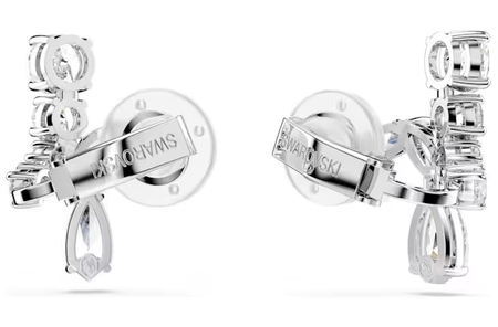 Swarovski Collections - Matrix Clip Earrings Mixed Cuts, White, Rhodium Plated - Pair