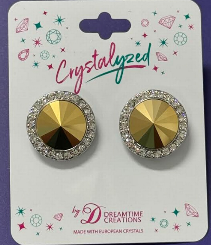 Crystalized With Dreamtime Crystal Clip-On Earrings For Dance Crystal Aurum/Crystal 19Mm - Pair