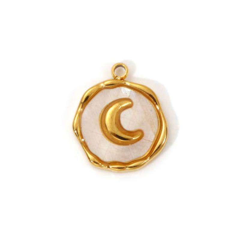 2-Piece 18K Real Gold-Plated Natural Shell Charms