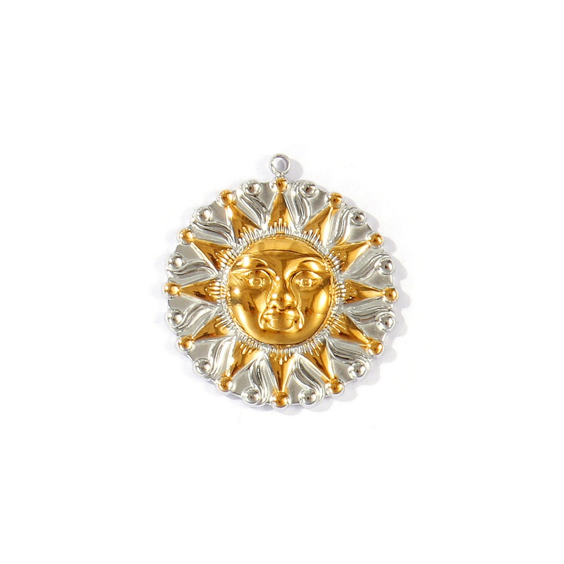 Two-Tone 304 Stainless Steel Charms and Pendants, 2 Pcs
