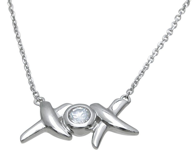 Wholesale Sterling Silver Xo Hugs And Kisses Necklace
