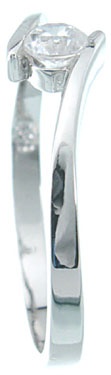 925 Sterling Silver Platinum Finish Brilliant Fashion Ring