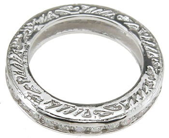 925 Sterling Silver Rhodium Finish Brilliant Eternity Channel Band