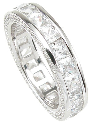 925 Sterling Silver Princess Eternity Ring