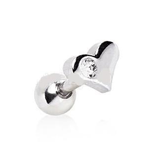 Heart Cartilage Stud with Corner CZ