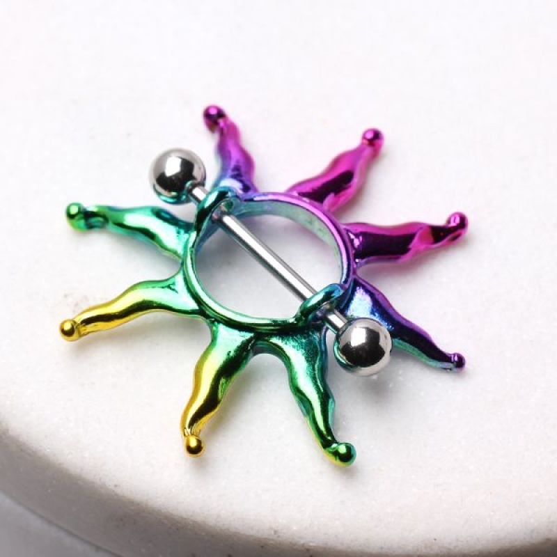 Rainbow Sunburst PVD-Plated Nipple Shield