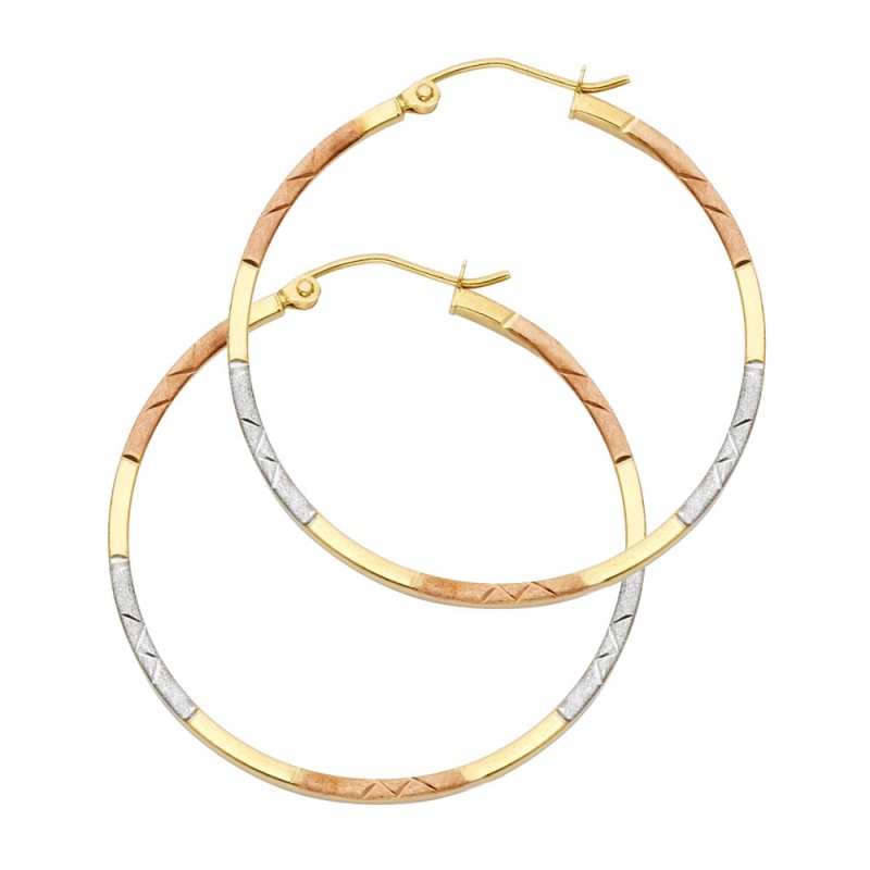 Ioka 14K Gold 1.5mm Diamond-Cut Tube Hoops