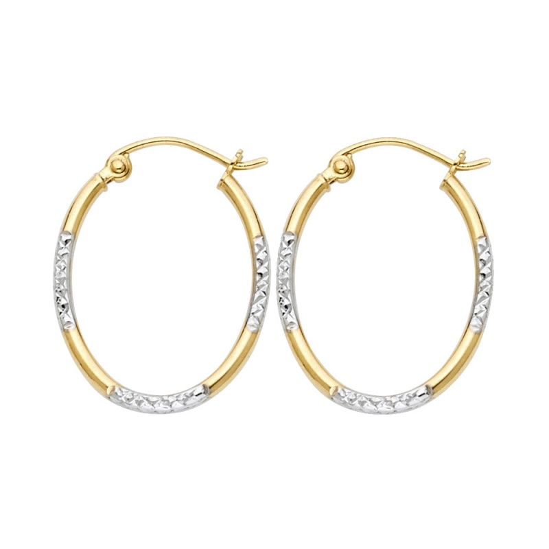 14K Gold 1.5Mm Diamond Cut Tube Hoops