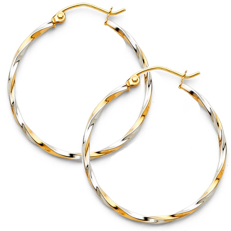 14K Gold 1.5Mm Twisted Tube Hoops