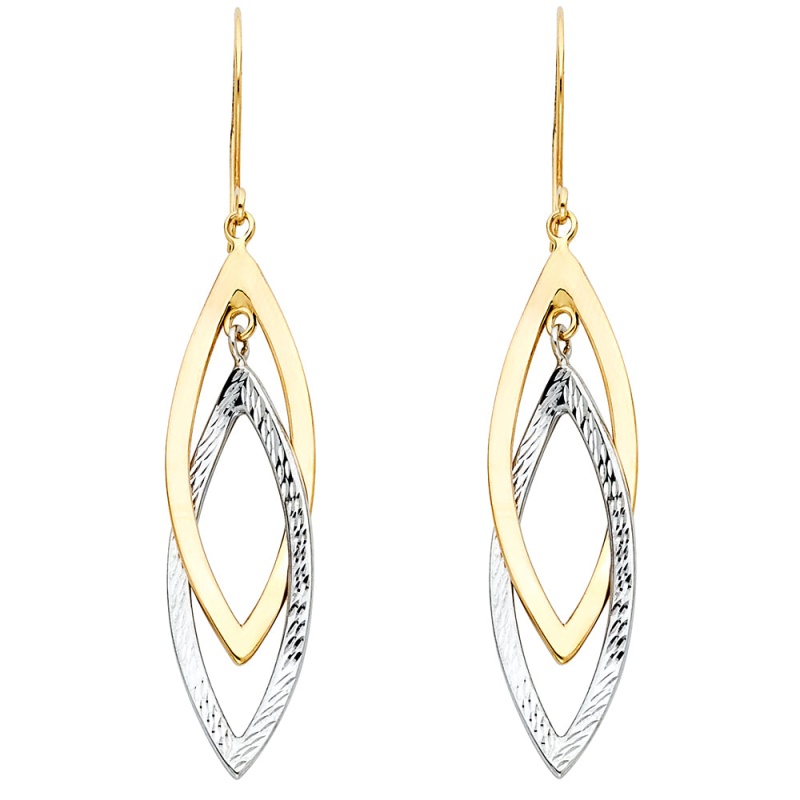 14K Gold Hollow Design Tube Earrings
