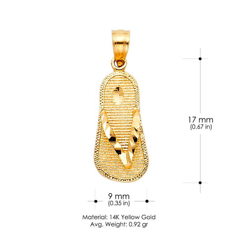 14K Gold Sandal Charm Pendant