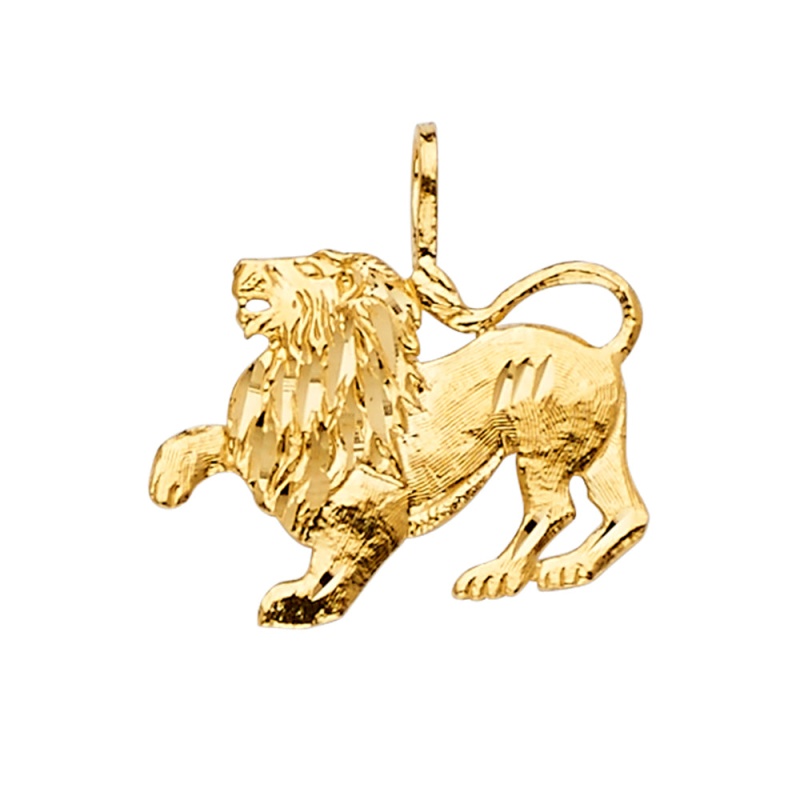14K Gold Lion Charm Pendant