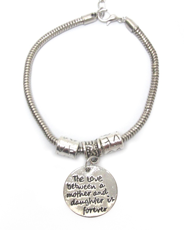 Message Charm Bracelet - Mother And Daughter Love