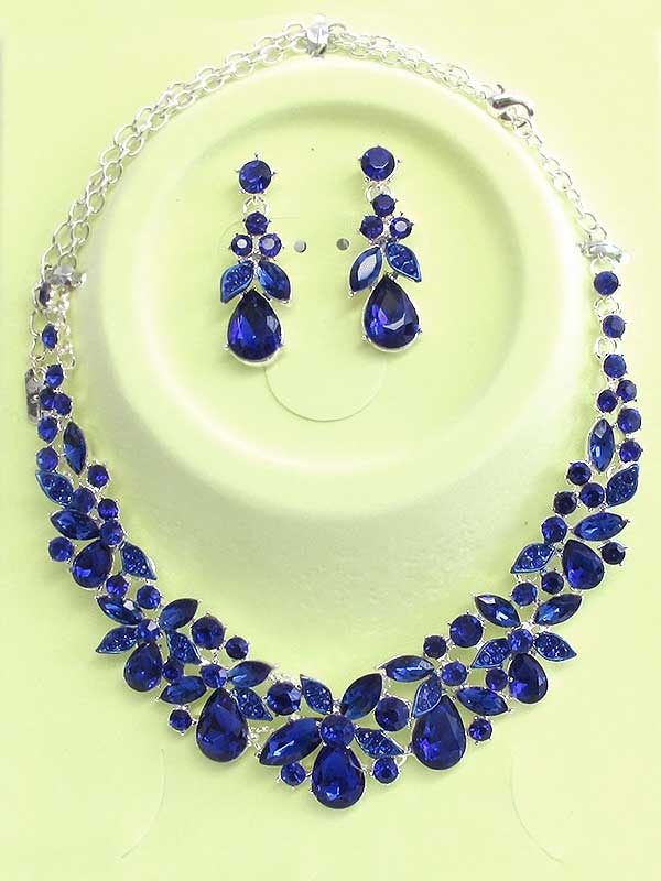 Luxury Class Victorian Style And Australian Crystal Party Necklace Set