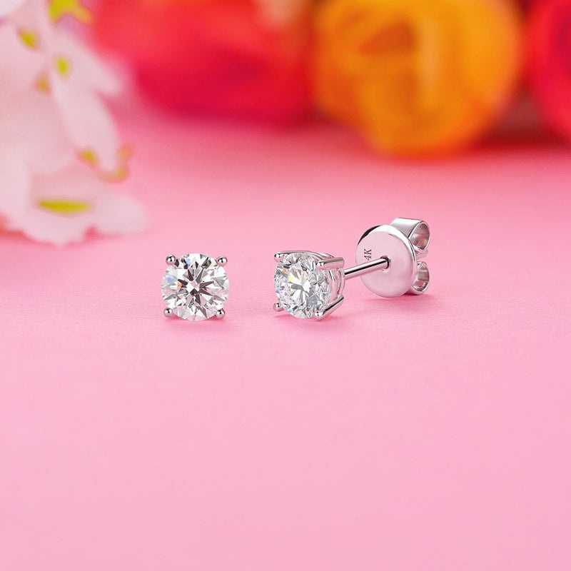 0.5 Carat Lab Grown Diamond Earrings (Total 1 Carat) White Gold _2