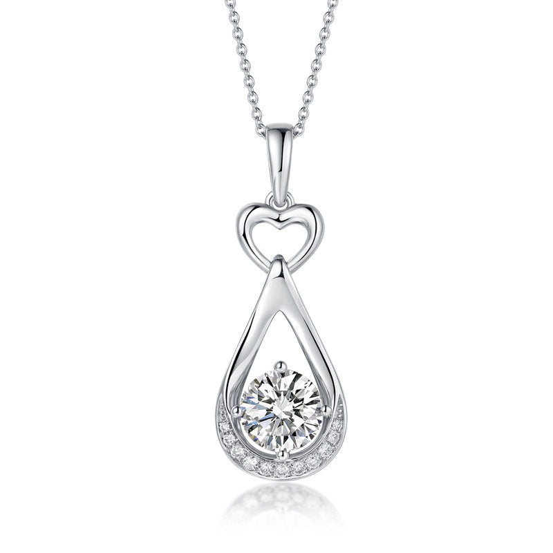 1 Carat Lab Grown Diamond Pendant Necklace White Gold