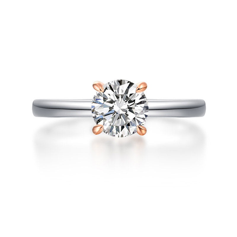 1 Carat Lab Grown Diamond Ring White Gold Rose Gold