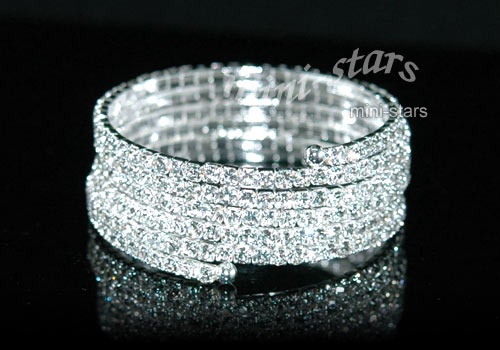Bridal 5 Row Crystal Stretchable Bangle / Armlet