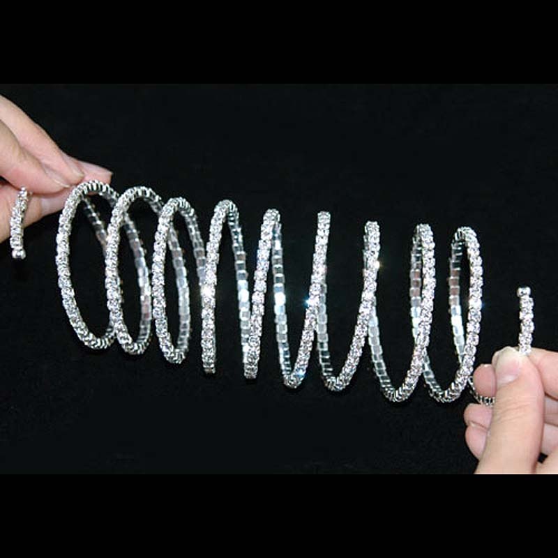 Row Crystal Rhinestone Bridal Wedding Bracelet / Armlet
