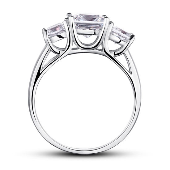 1.5 Carat 3-Stones Simulated Diamond 925 Sterling Silver Wedding Anniversary Ring Xfr8008
