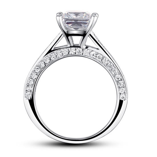 1.5 Carat Princess Cut Simulated Diamond 925 Sterling Silver Wedding Engagement Ring Xfr8009