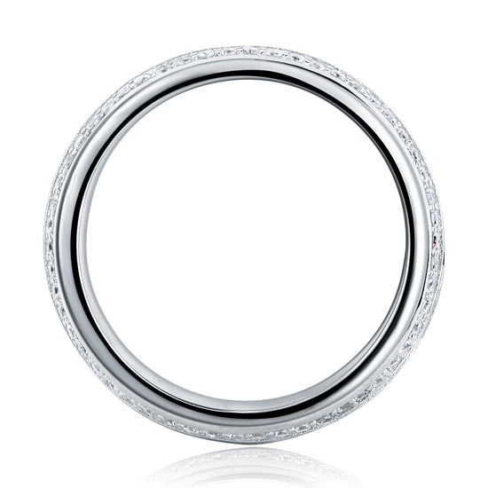 My-jewels Simulated Diamond 925 Sterling Silver Wedding Band Ring